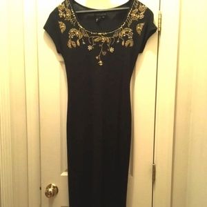 Vintage Carol Little Black Knit Beaded Dress
